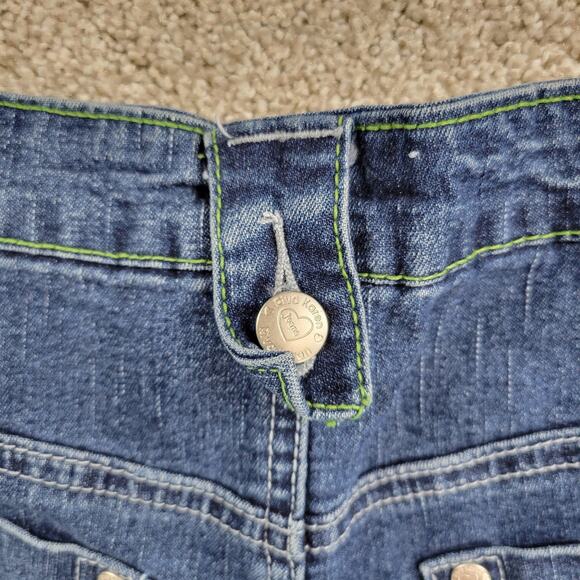 Riva Karen Jeans Skirt Womens L Blue Denim A Line Rodeo Western Casual Pockets - Picture 3 of 16